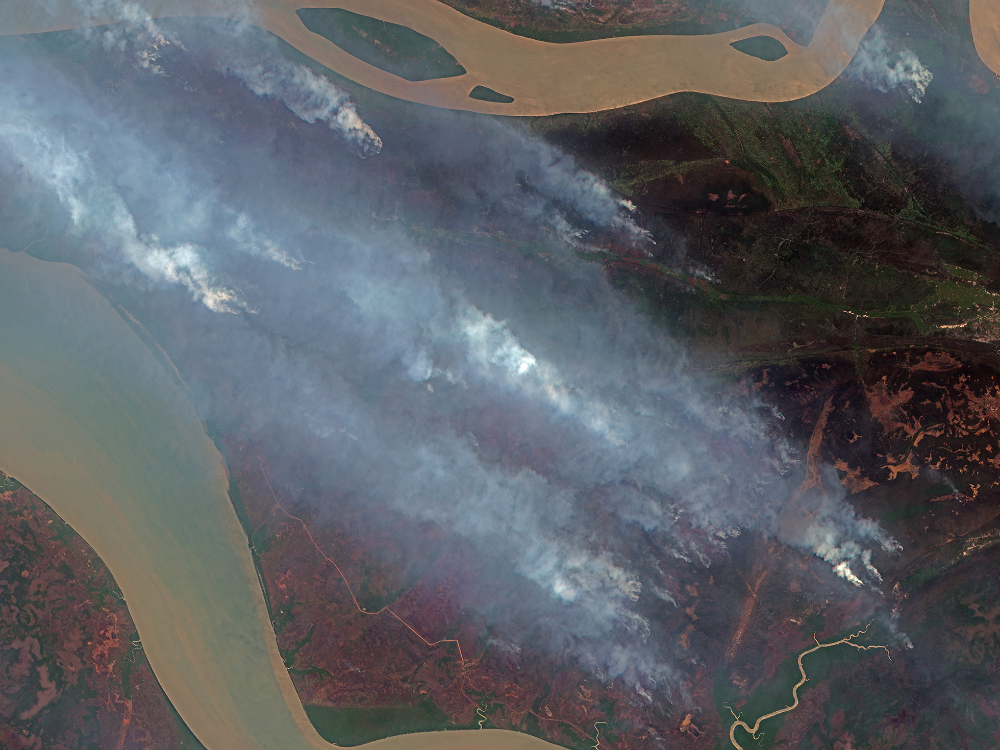 Peat Fires, Indonesia by Planet Labs