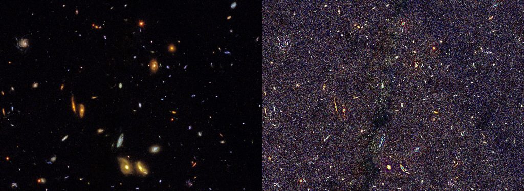 Hubble Deep Field Before and after ERV Scan sml